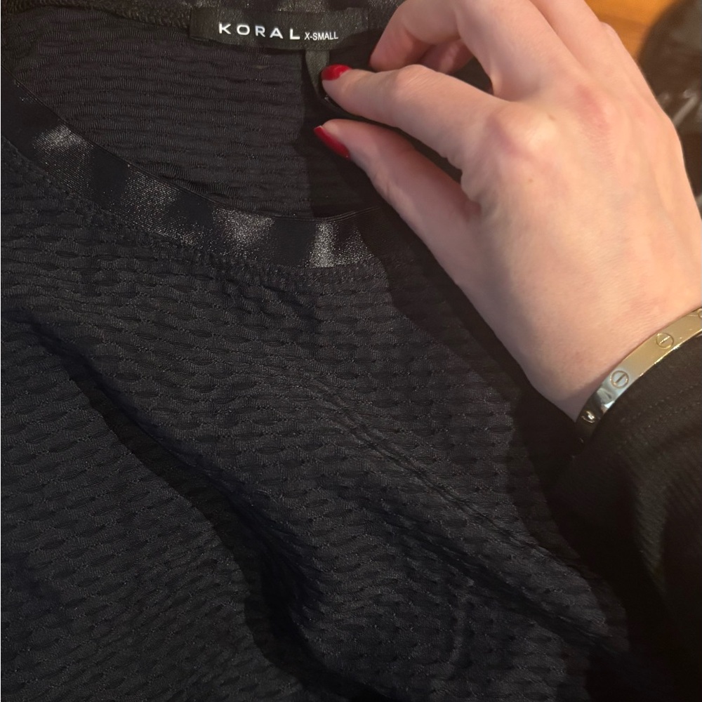 Koral Black Textured Racerback Tank Top